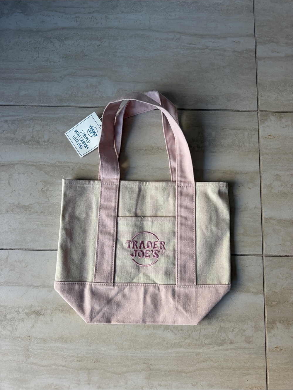TJ Pink Canvas Mini Tote Bag